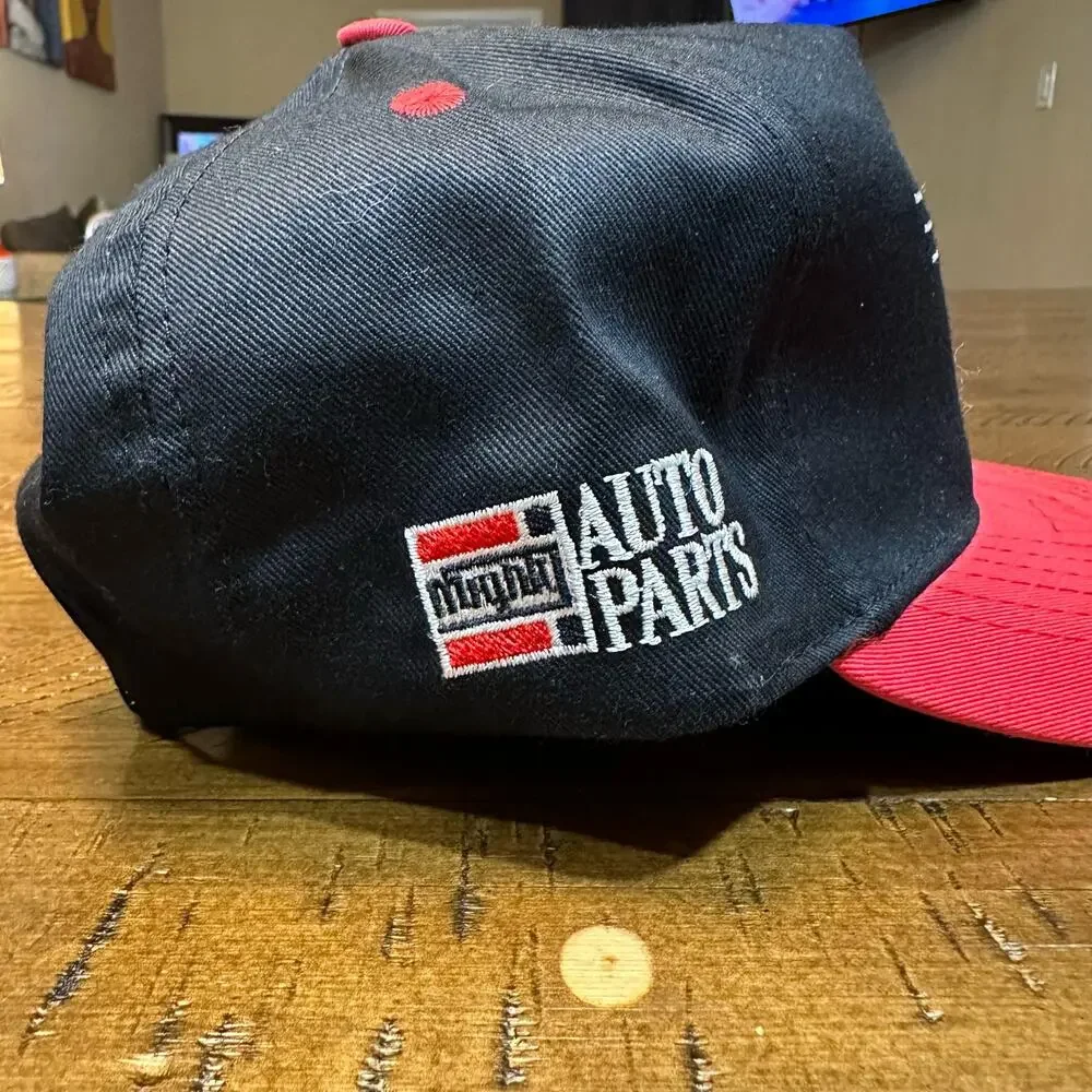 Vintage NASCAR Mighty Auto Parts Racing Autographed Snapback - Big Stitched Logo